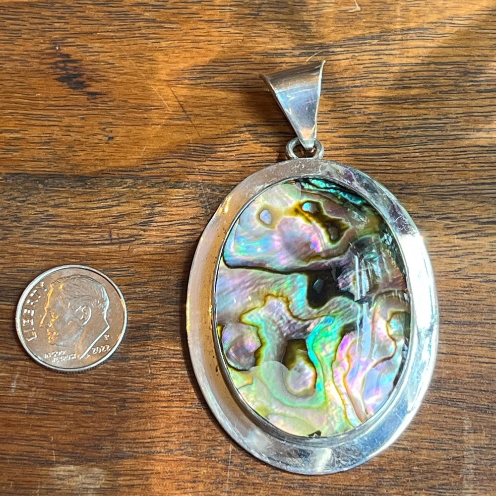 Handcrafted Artesian Large Sterling Silver Abalon… - image 2